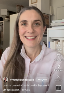 Marie-Hélène Cussac présente le seminaire Lead to Unleash Creativity